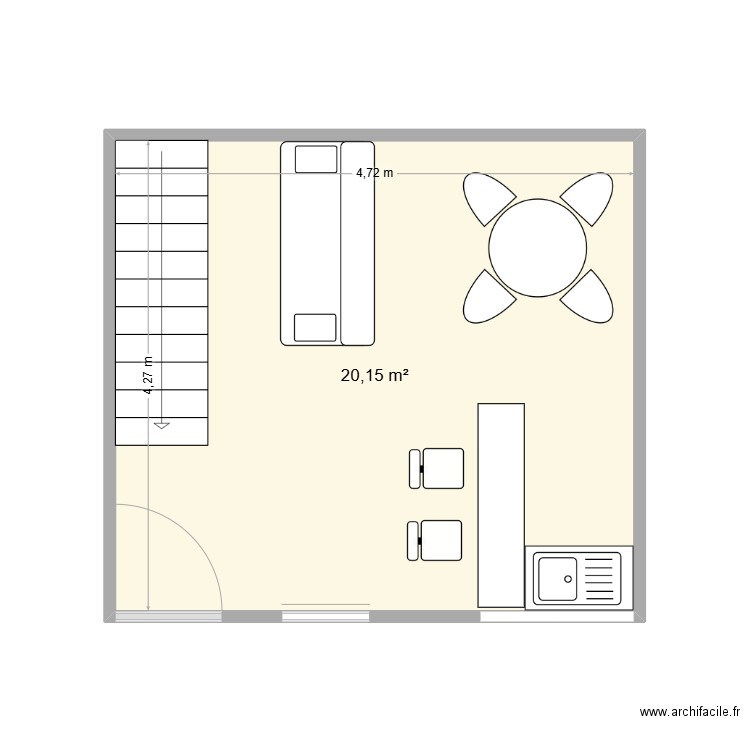 ERICLOCATION. Plan de 1 pièce et 20 m2