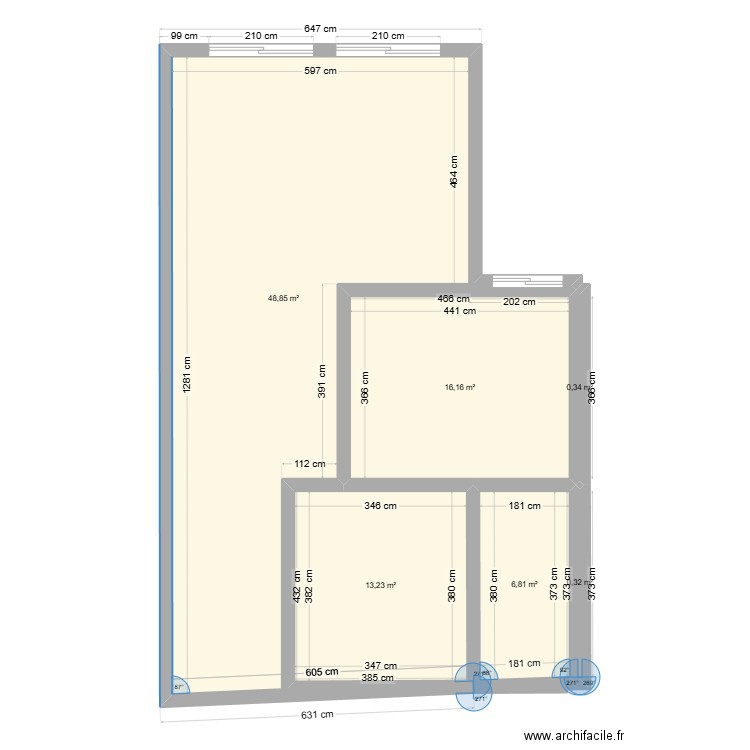 verneuilh. Plan de 6 pièces et 86 m2