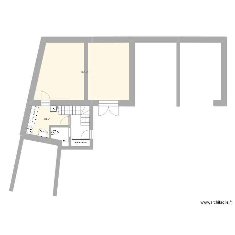 guerilleros v6 avec extenssion. Plan de 9 pièces et 133 m2