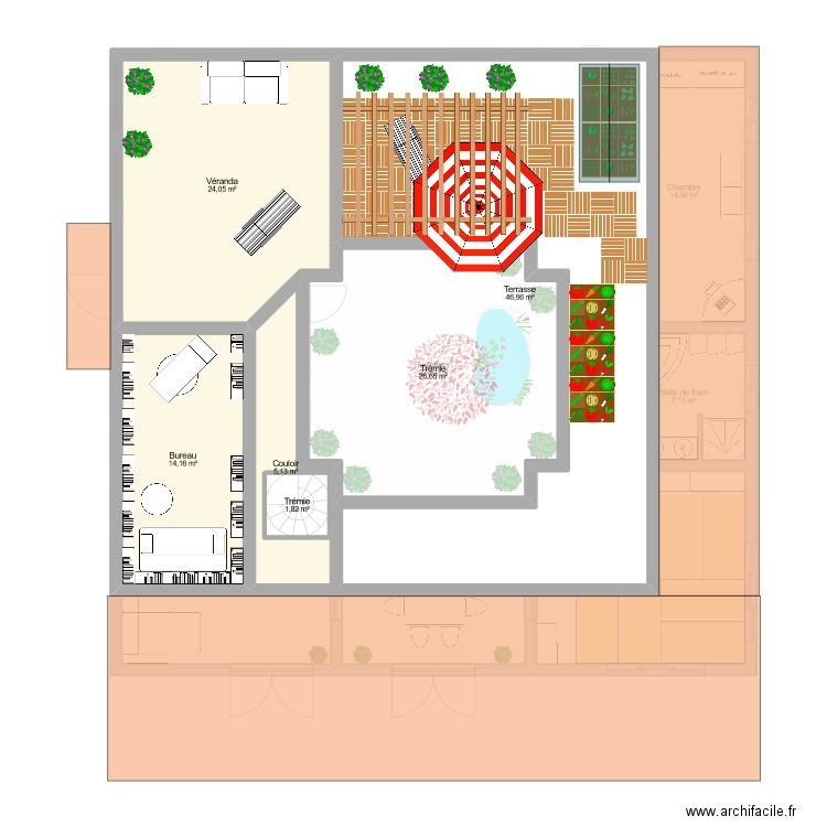 2024-test07. Plan de 25 pièces et 355 m2