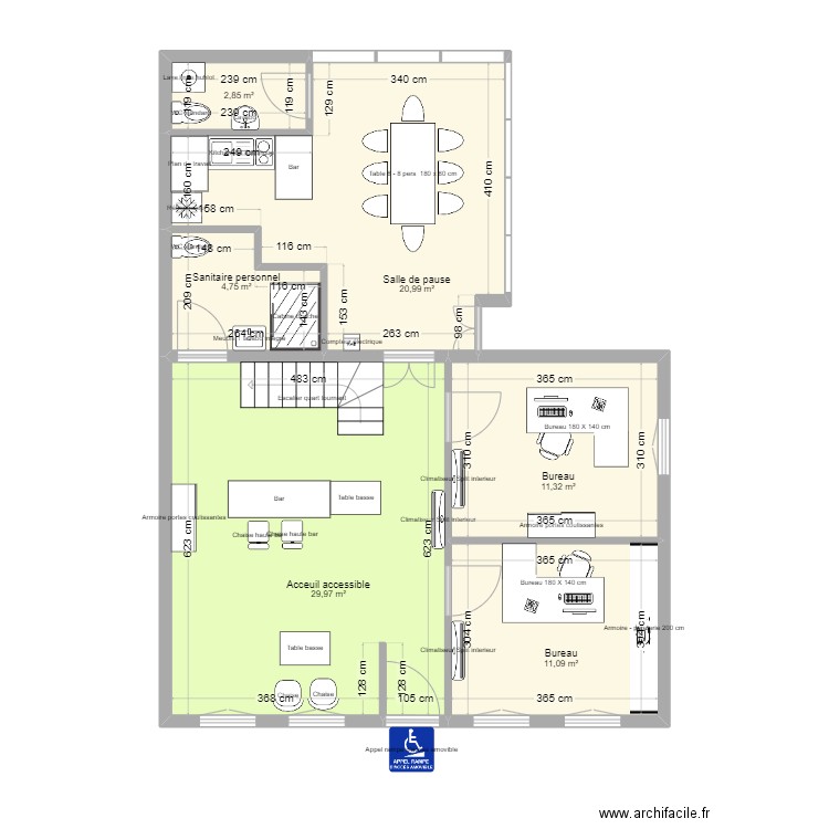 Auterive RDC après travaux. Plan de 6 pièces et 81 m2