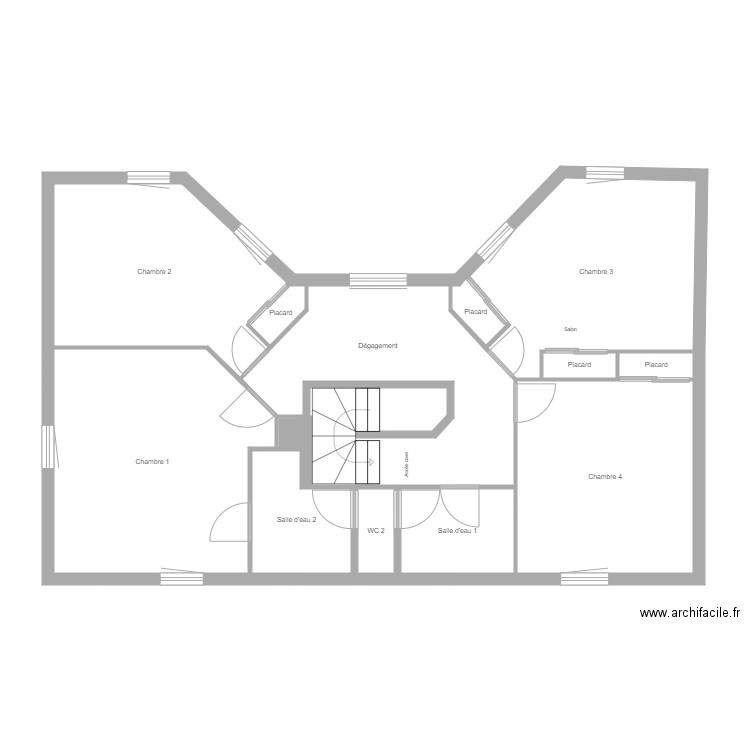 aublanc R2. Plan de 13 pièces et 92 m2