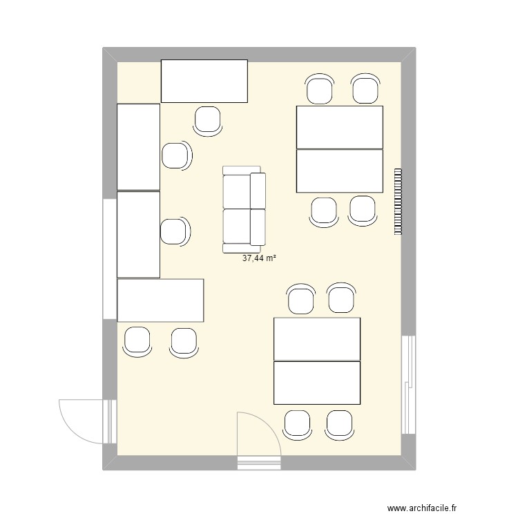 SALLE GAMING 2. Plan de 1 pièce et 37 m2