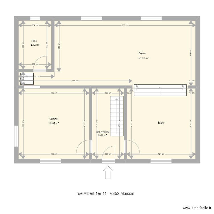 albert 1er 11 maissin. Plan de 4 pièces et 89 m2