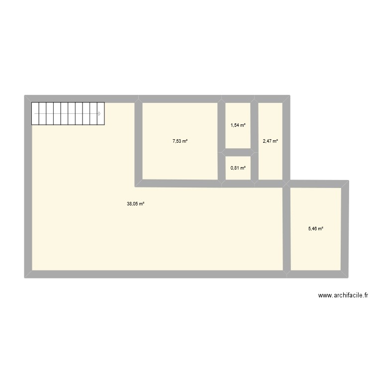 Franklin. Plan de 6 pièces et 56 m2