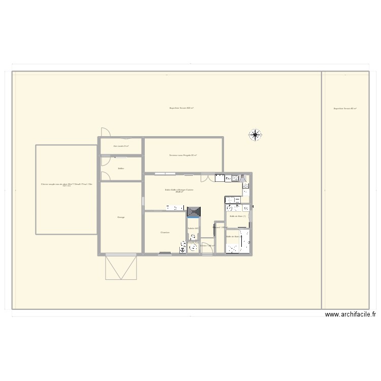 Plan variation Chalet 1. Plan de 17 pièces et 745 m2