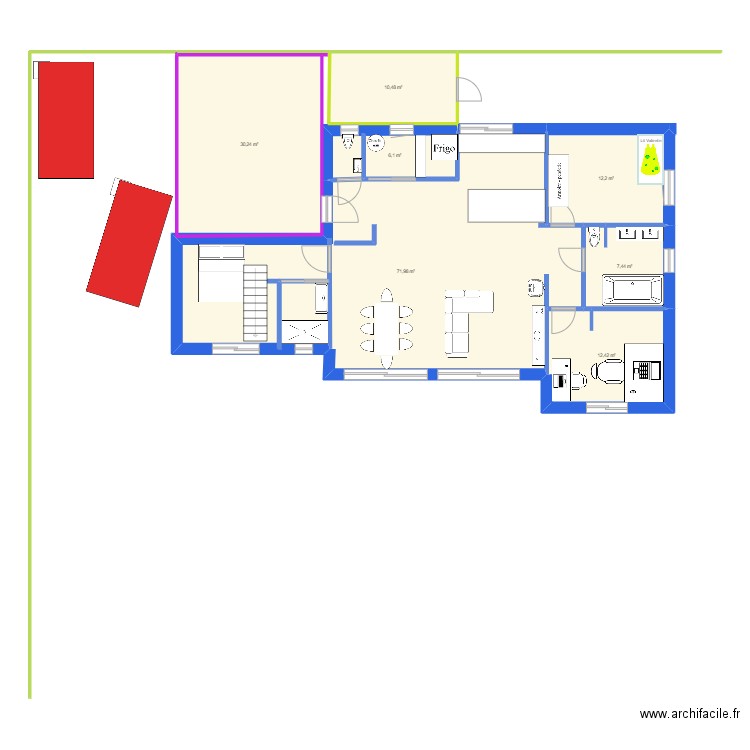 Plan maison COET BY. Plan de 1 pièce et 110 m2