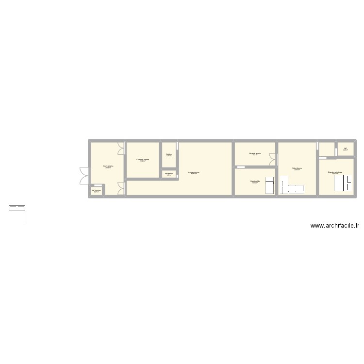 Maison location. Plan de 11 pièces et 164 m2