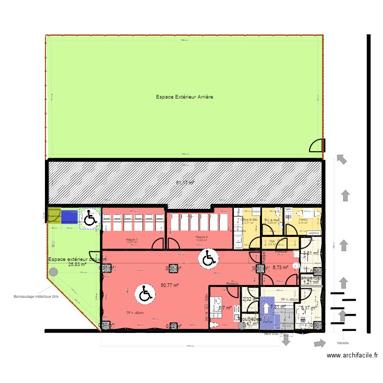 Fontenay Projet JrD ArL Tvx - av CF V Bienvenu 2. Plan de 25 pièces et 390 m2