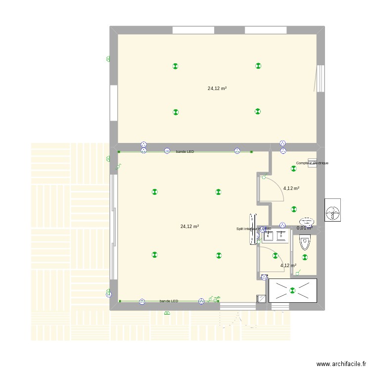 larnaudie 2024. Plan de 5 pièces et 57 m2