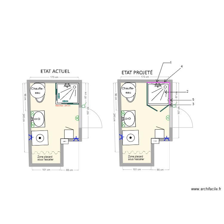 dossier LOPEZ. Plan de 2 pièces et 9 m2