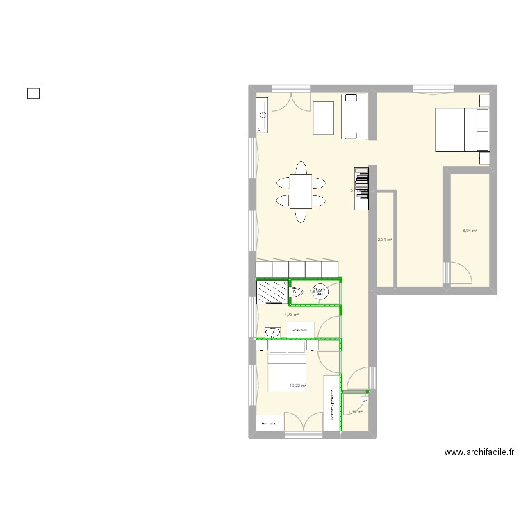 Sylvie 4. Plan de 7 pièces et 78 m2