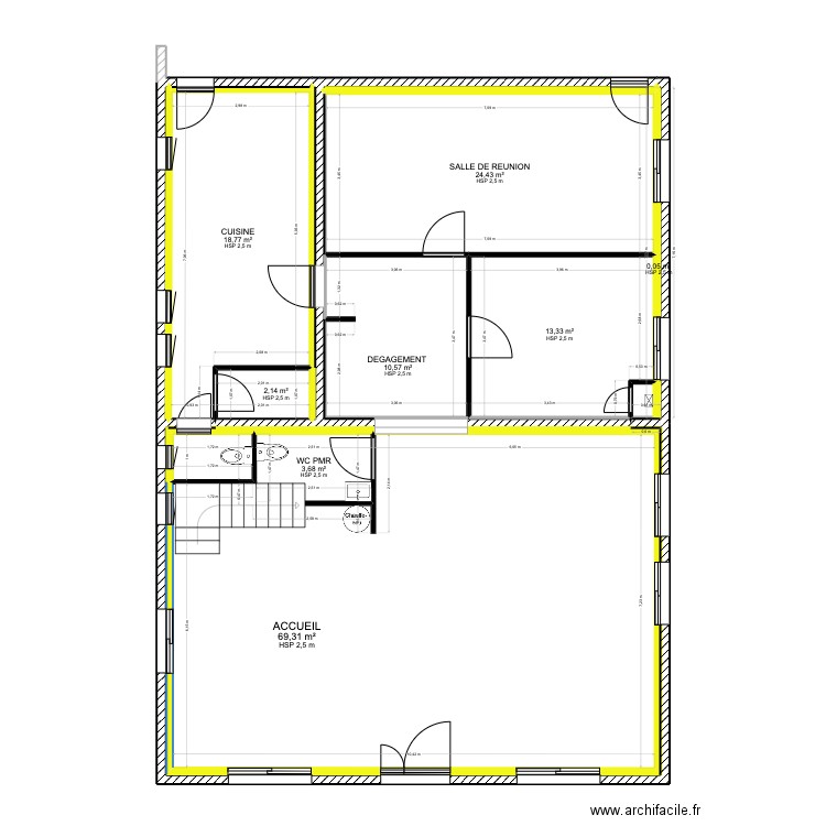 boulazac PROJET 6. Plan de 15 pièces et 225 m2