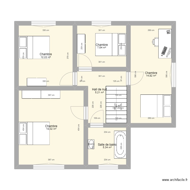 General Aymes 3 et1. Plan de 7 pièces et 65 m2