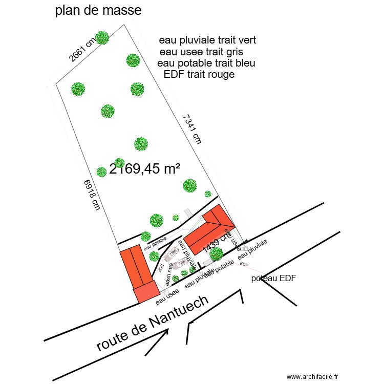 plan de masse33. Plan de 3 pièces et 144 m2