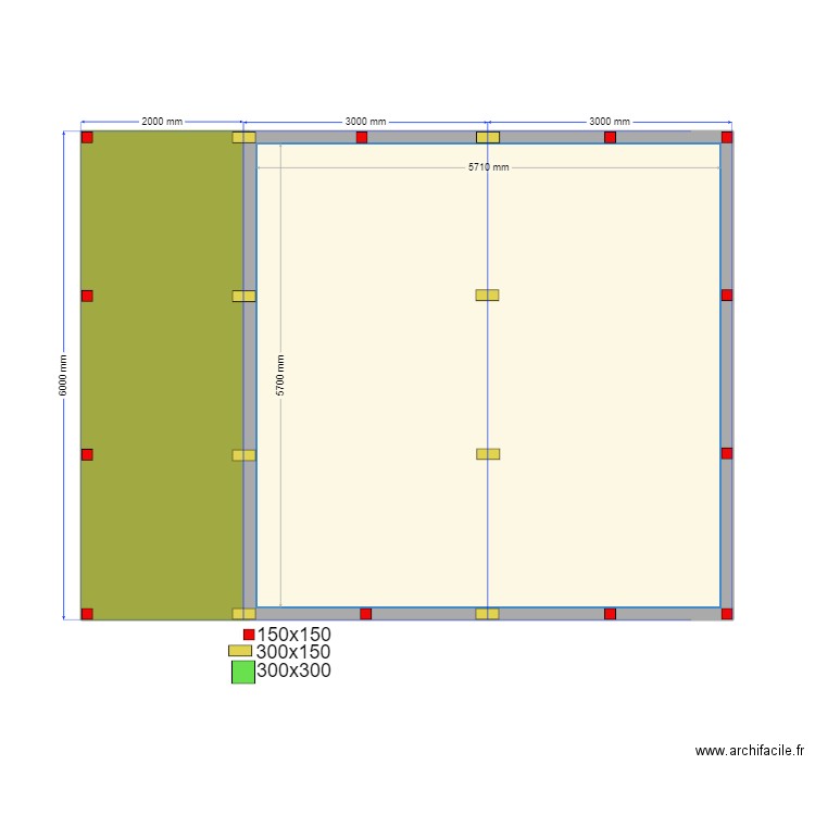 Сваи Губино. Plan de 2 pièces et 43 m2