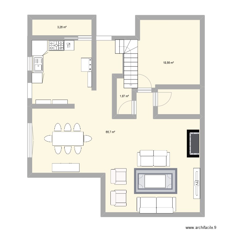 PLAN 1. Plan de 4 pièces et 89 m2