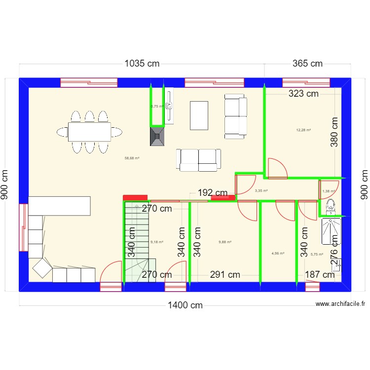 maison12. Plan de 30 pièces et 541 m2