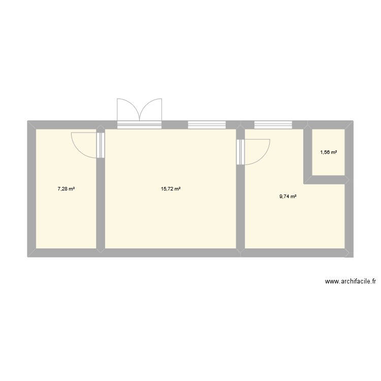 Maisonettes. Plan de 4 pièces et 34 m2