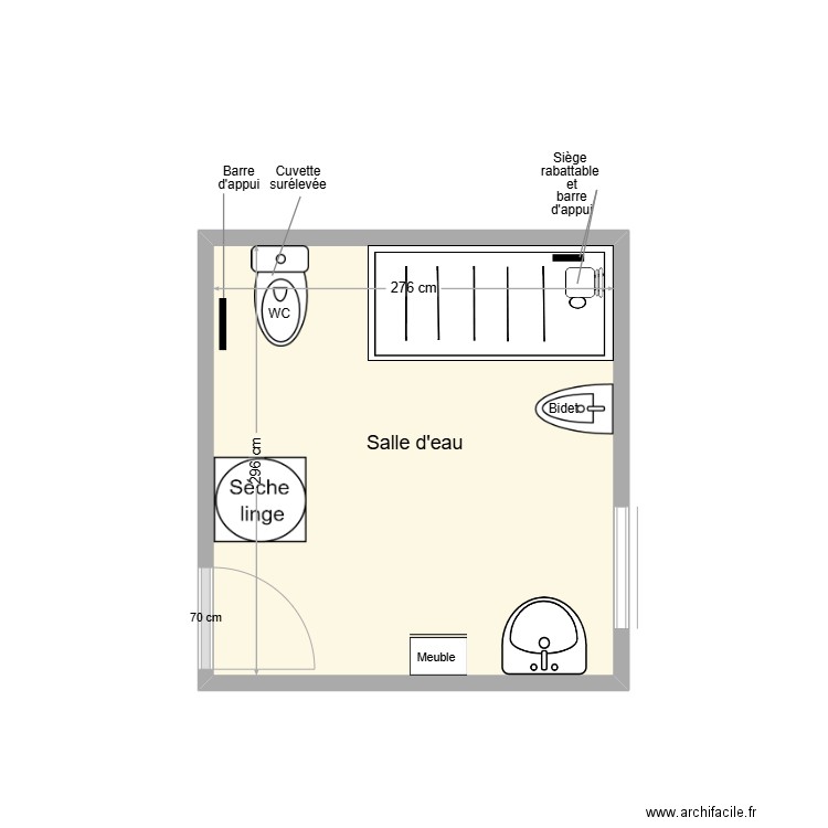 NADALSDB Adaptation. Plan de 1 pièce et 8 m2