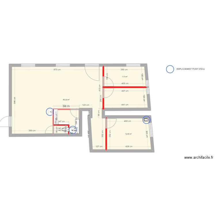 plan cab 23-11. Plan de 1 pièce et 85 m2