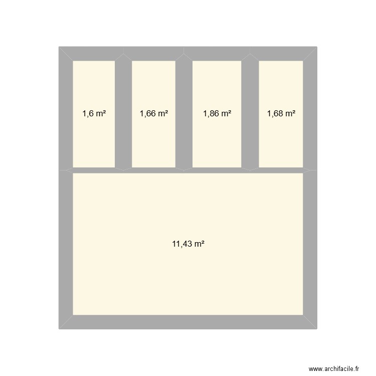 tumbonas. Plan de 5 pièces et 18 m2