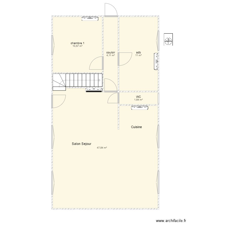 Caillaud. Plan de 13 pièces et 137 m2