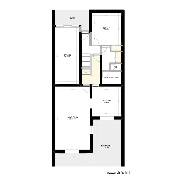 Micocouliers. Plan de 14 pièces et 96 m2