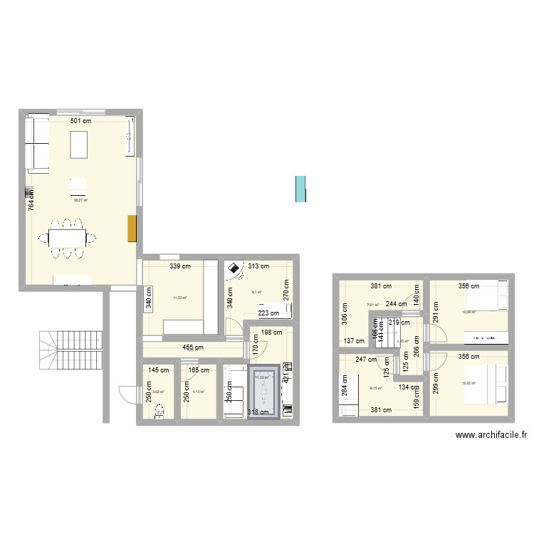 rte nouaillé. Plan de 12 pièces et 124 m2