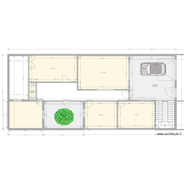 cherni. Plan de 9 pièces et 986 m2