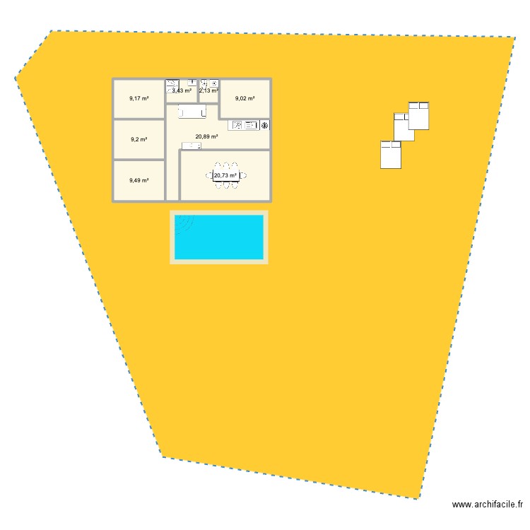 DSD plan 3. Plan de 8 pièces et 84 m2