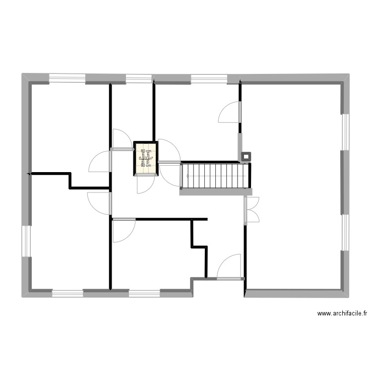 caca. Plan de 1 pièce et 1 m2