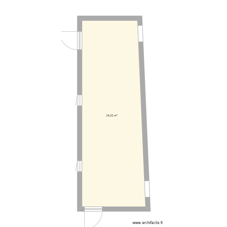 hotteux33. Plan de 1 pièce et 34 m2