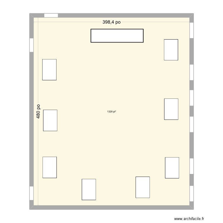 Classe. Plan de 1 pièce et 123 m2