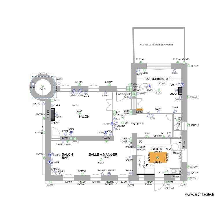 manoir rdc. Plan de 0 pièce et 0 m2