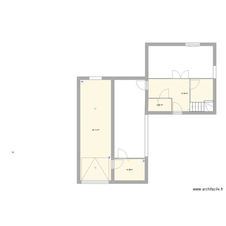 BATIMANT . Plan de 4 pièces et 45 m2