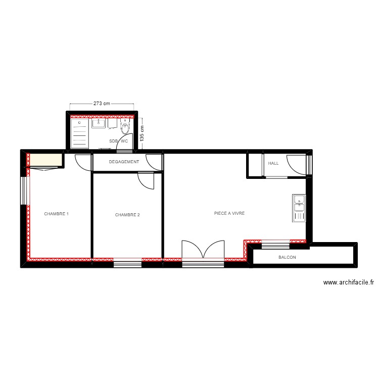 SORBIER APPARTEMENT PROJET 2. Plan de 8 pièces et 31 m2