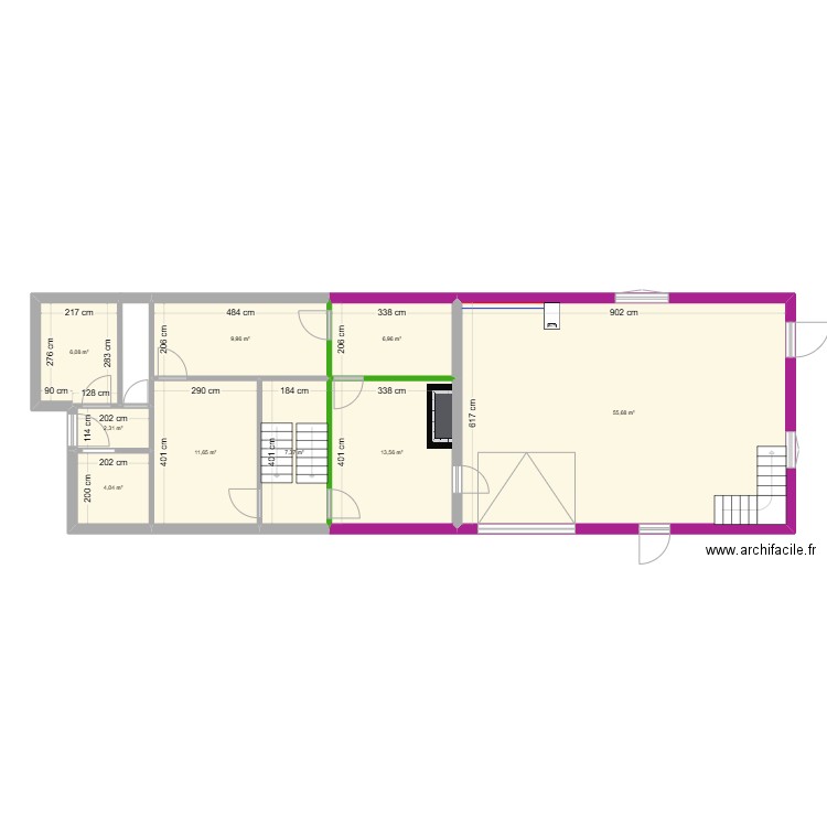 LEDOUX. Plan de 9 pièces et 118 m2