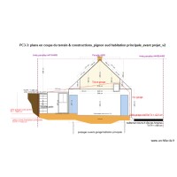 PC3_plans en coupe_pignon sud habitation principale_avant projet