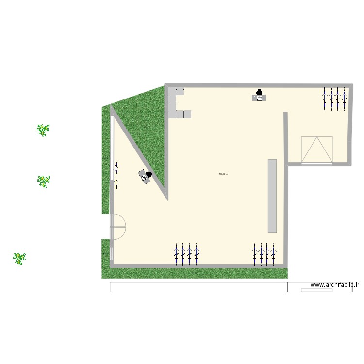 BIKE LIFE. Plan de 1 pièce et 187 m2