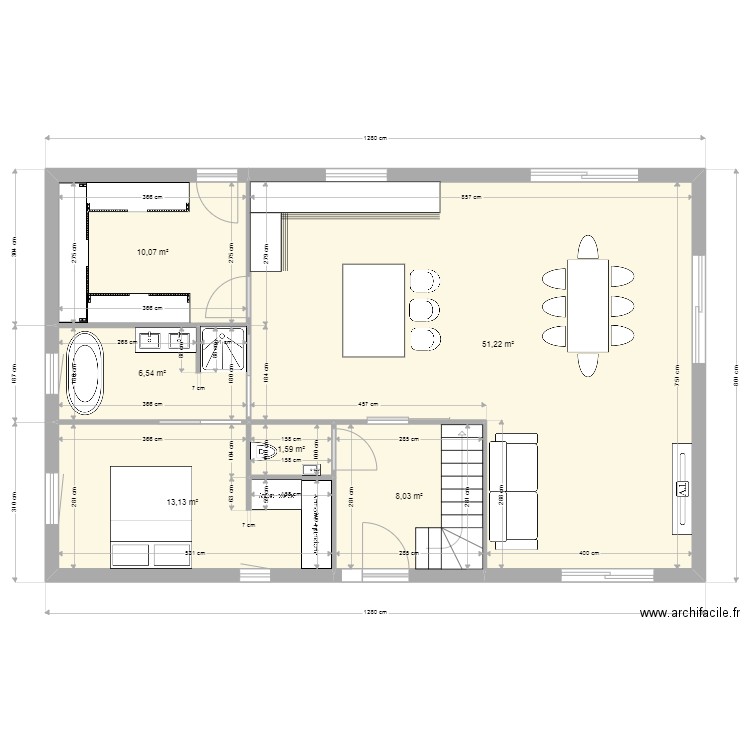 maison 90m2. Plan de 6 pièces et 91 m2