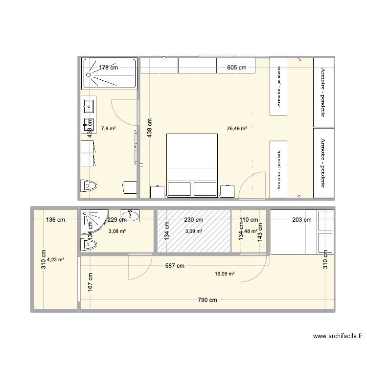 NC_M_batmon. Plan de 7 pièces et 62 m2