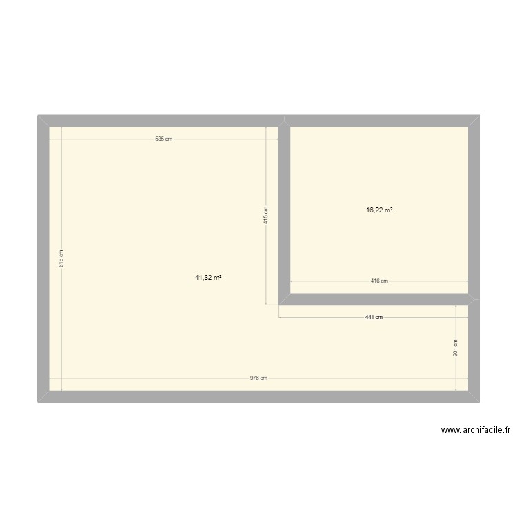 lotfielhaj. Plan de 2 pièces et 58 m2