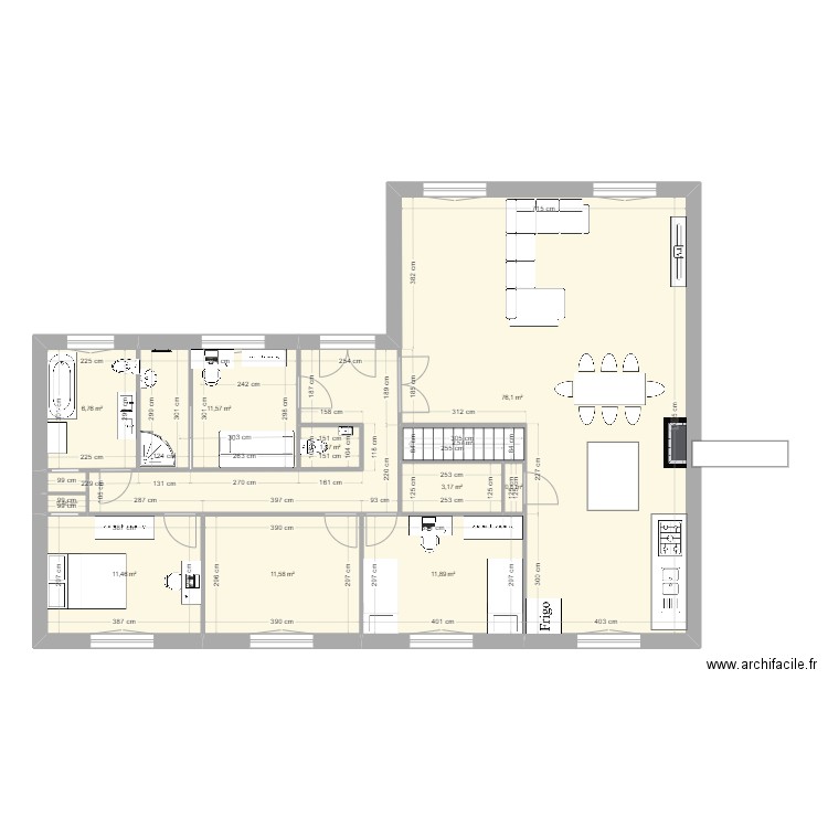 Maison chigny Actuel Travail v4. Plan de 18 pièces et 466 m2