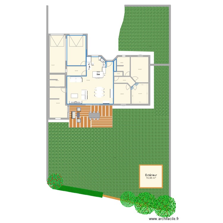 MAISON EXTER FLOR SUIRE. Plan de 12 pièces et 189 m2