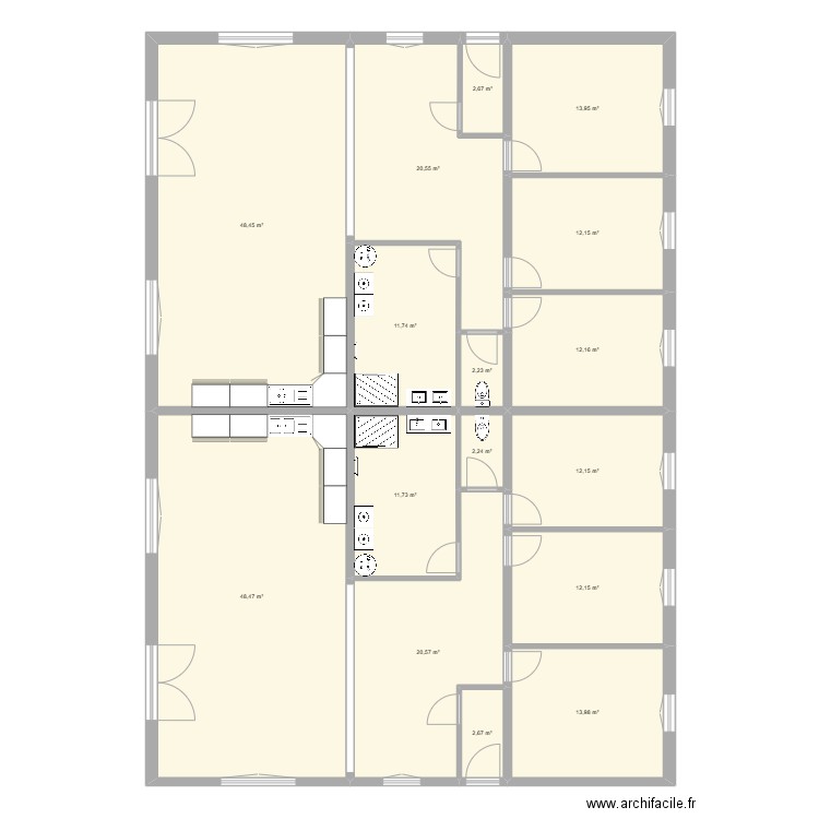 sci mathieu. Plan de 16 pièces et 248 m2