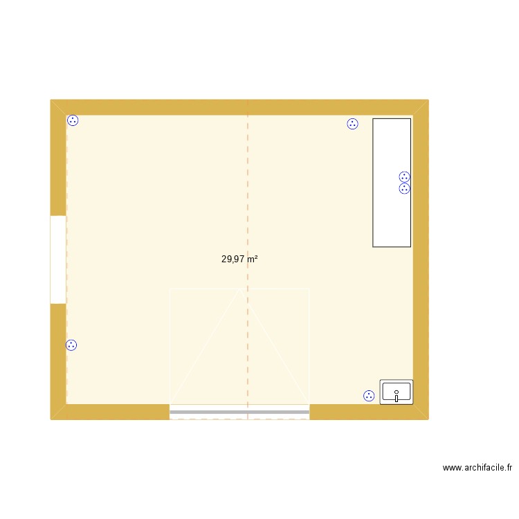 GARAGE. Plan de 1 pièce et 30 m2