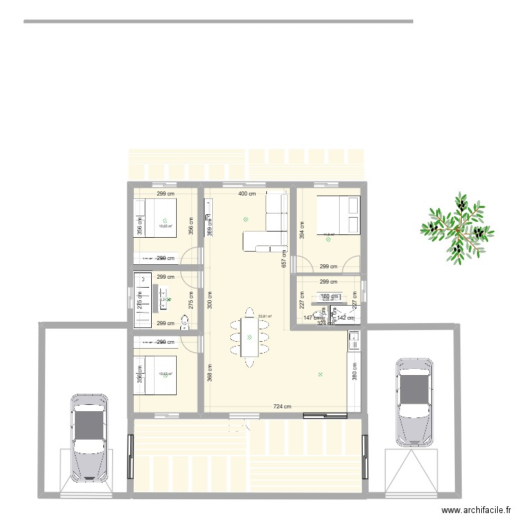 IBZ LADA . Plan de 6 pièces et 102 m2