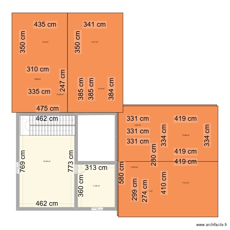 Eloumden Etage. Plan de 12 pièces et 157 m2