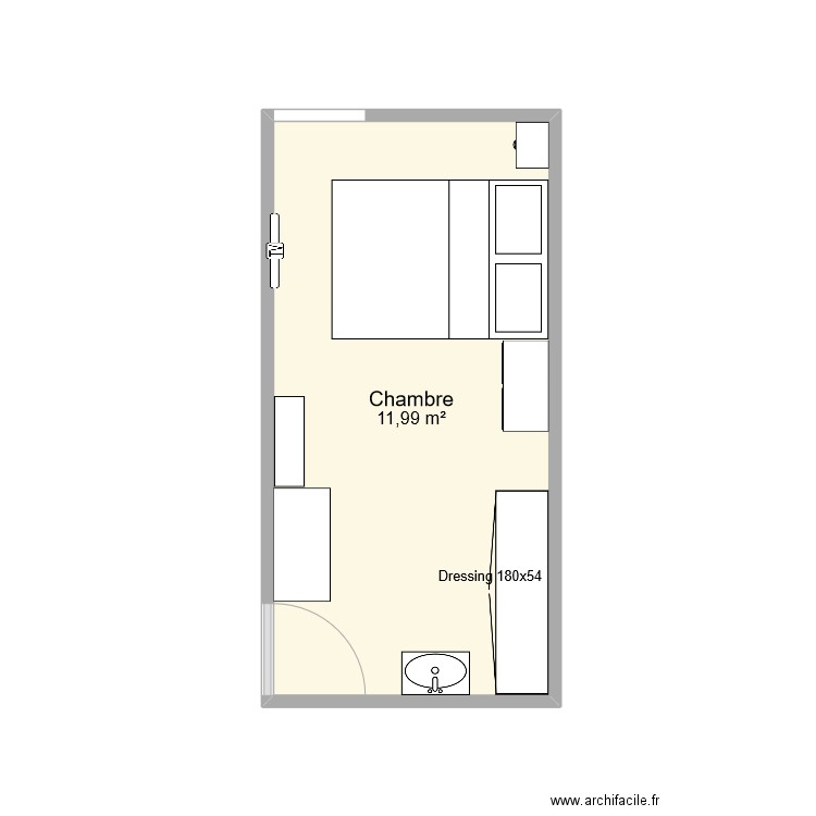 CHEMA. Plan de 1 pièce et 12 m2